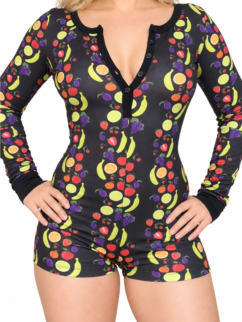 Dolls Kill Willy Wonka Lickable Wallpaper Fruit Sexy Romper Costume Pajamas XL